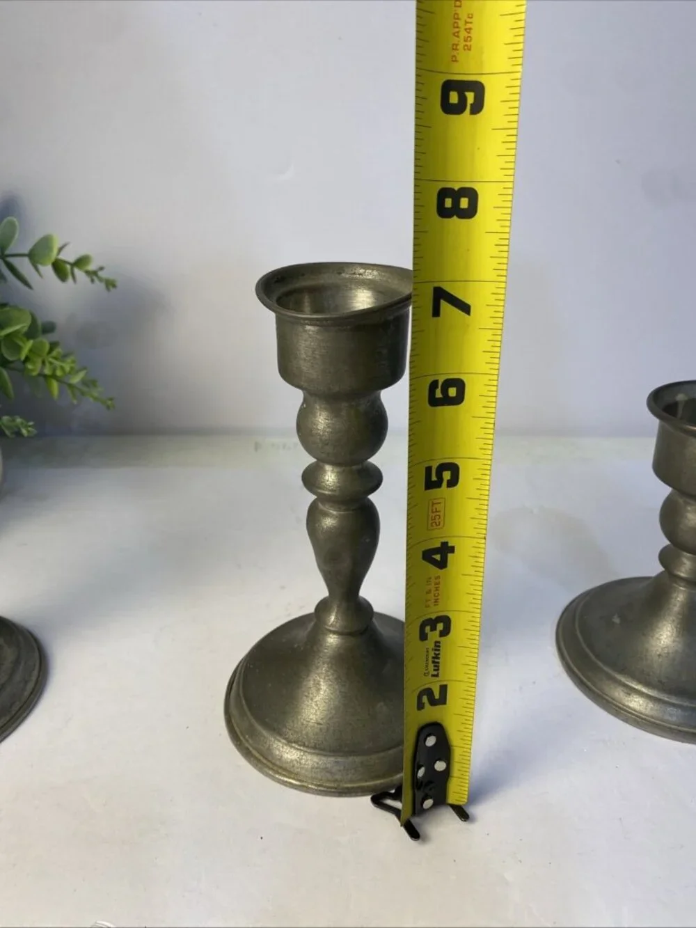 Leonard Genuine Pewter Candle Stick Holders, Weighted, Vintage, Made in Bolivia